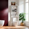 VANIRROR Over The Toilet Storage Cabinet, Bathroom Shelf Over Toilet, Bathroom Storage Cabinet Organizer, White - 2 of 2