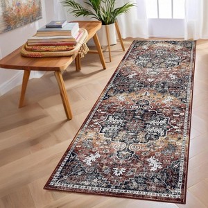 Ultra-Thin Vintage Runner Rug - Washable, Non-Slip, Non-Shedding, Stain-Resistant Hallway Carpet for Entryway - 1 of 4