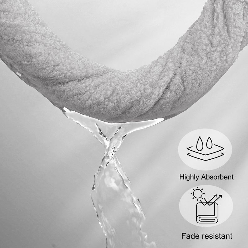 PiccoCasa Soft 100% Combed Cotton 600 GSM Highly Absorbent for Bathroom Shower Hand Towel Set, 5 of 7