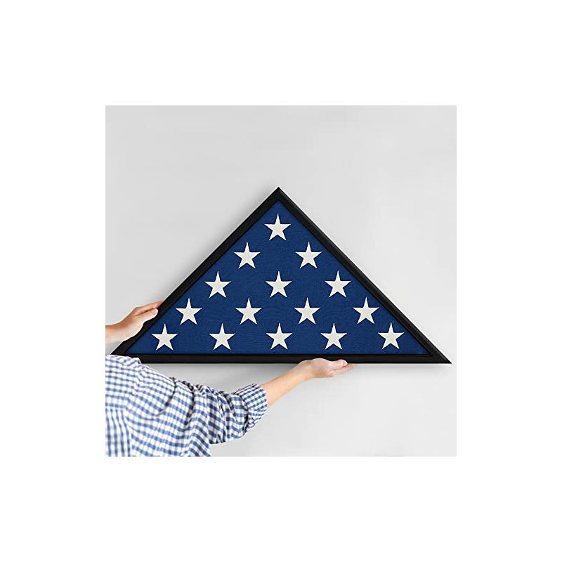 Americanflat Memorial Flag Case Frame in Black MDF with Polished Plexiglass 13 x 26.75" Fits Folded Flag of 5" x 9.5", 3 of 8