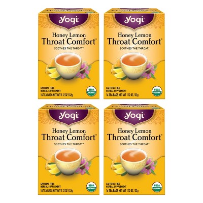 Yogi Tea - Honey Lemon Throat Comfort -  64 ct, 4 Pack