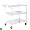 Commercial Grade Utility Cart - 2/3 TiresWire Rolling Cart with Handle Bar Alloy Steel Food Storage Trolley Low Handle - 2 of 4