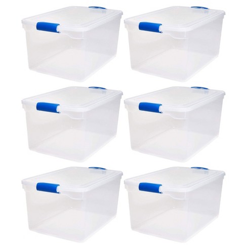 Homz 66 Quart Multipurpose Stackable Storage Container Tote Bins With  Secure Latching Lids For Home And Office Organization, Clear (2 Pack) :  Target