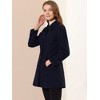 Allegra K Women's Peter Pan Collar Single Breasted Outwear Winter Buttoned Long Coat - 4 of 4