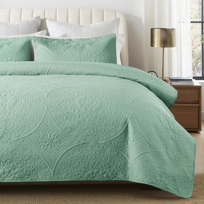 2-3 Pcs Quilted Bedspread Floral Pattern Decorative Coverlet Quilt Bedding Set for All Seasons - Cotton Passion