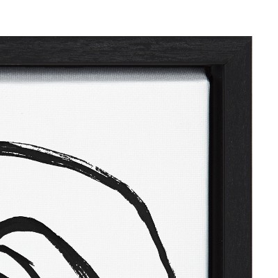 Nikki Chu Black and White Abstract Canvas Art with Black Frame