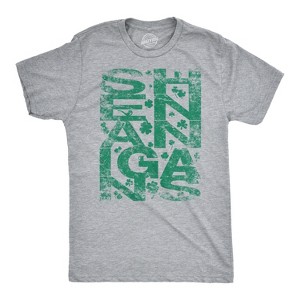 Mens Shenanigans Covered In Clovers Vintage Green Shamrock St. Paddys T Shirt - Crazy Dog Men's T Shirt - 1 of 4