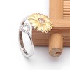 Sunflower Heart Ring Womens Cubic Zirconia Sterling Silver Ginger Lyne Collection - 2 of 4