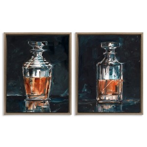 Stupell Industries Abstract Whiskey Decanters 2pc Floating Frame Art Set - 1 of 4