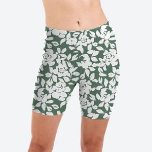 Calypsa Women's Chlorine Resistant High Waisted Mid-Thigh Swim Shorts - 1 of 3