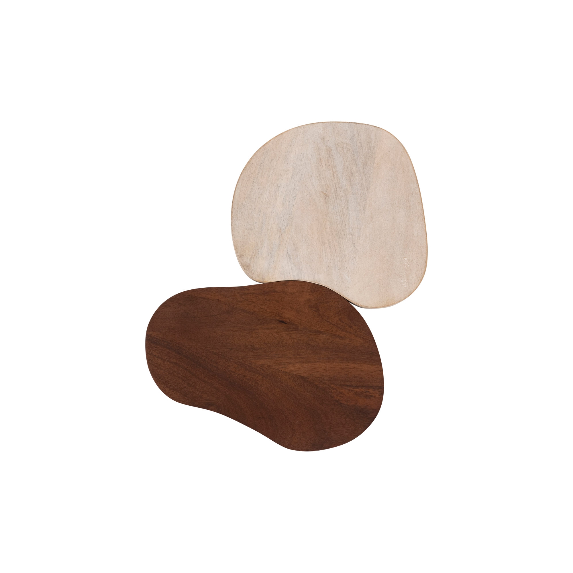 Storied Home Mango Wood Organic Shaped Cheese/Cutting Boards, Set of 2