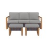 Gymojoy 3 Pieces Outdoor Patio Sofa Chair Ottoman Wicker Rattan Sofa Ottoman Set - 3 of 4