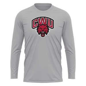 Central Washington University Adult Sport Long Sleeve Shirt Primary Logo, Athletic Heather - 1 of 4