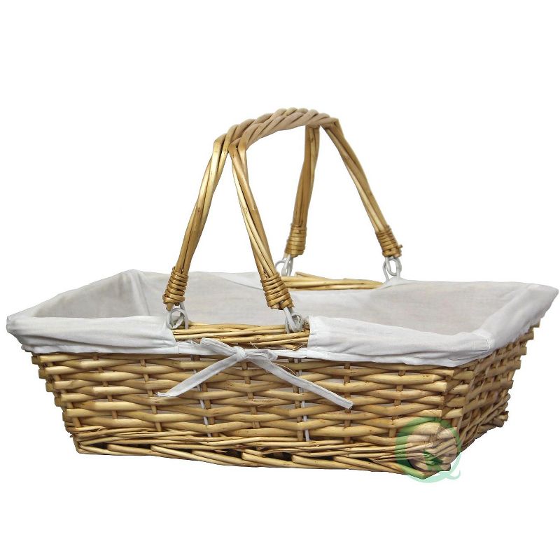 Vintiquewise Rectangular Willow Basket with White Fabric Lining, 1 of 7