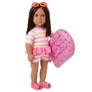 Our Generation 18" Doll with Swimsuit and Pink Pool Float Accessory - 1 of 4