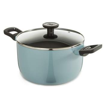 BergHOFF Graphite Non-Stick Ceramic Stockpot 8, 3.3qt. with Glass Lid, Sustainable Recycled Material