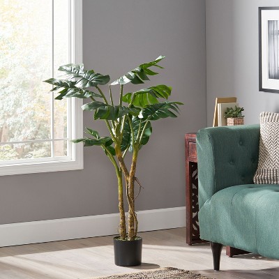 NicBex Artificial Tree Faux Plants 4FT Artificial Monstera Tree Indoor with Wood Trunk, Room Decor for Home, Porch