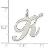 Black Bow Jewelry Sterling Silver, Ella Collection, LG Fancy Script Initial K Pendant - 4 of 4