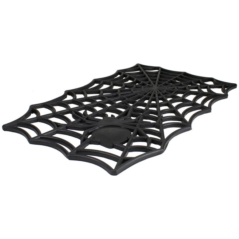 Northlight Black Spider Web Rectangular Halloween Doormat 18" x 30", 4 of 6