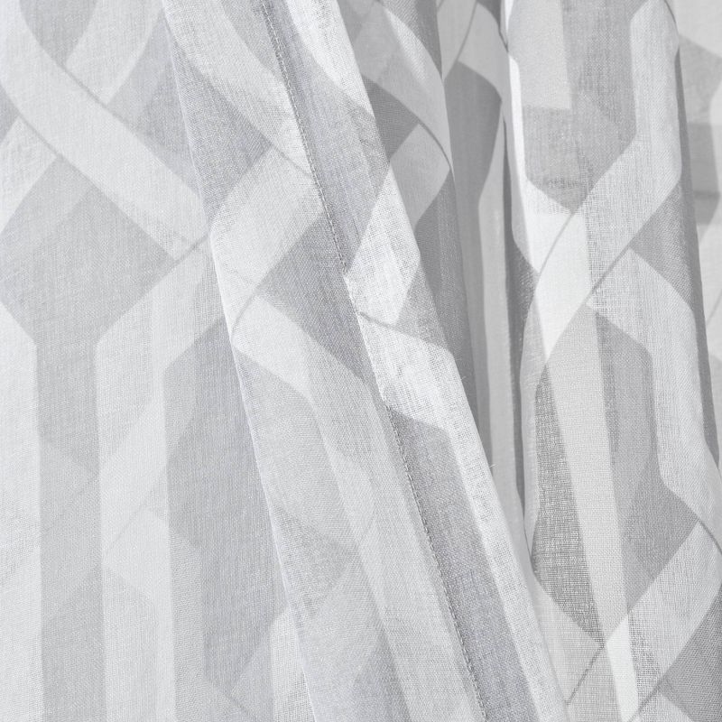 2pk 52&#34;x84&#34; Sheer Edward Trellis Curtain Panels Gray - Lush D&#233;cor, 6 of 8