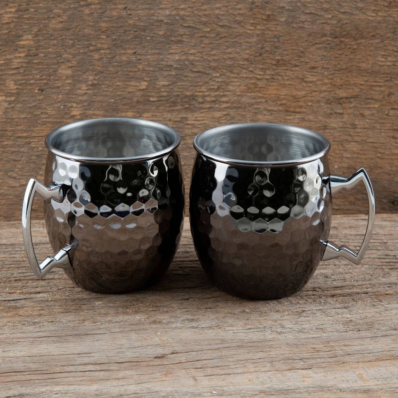 20oz 4pk Stainless Steel Moscow Mule Mugs Black - Cambridge Silversmiths, 3 of 4