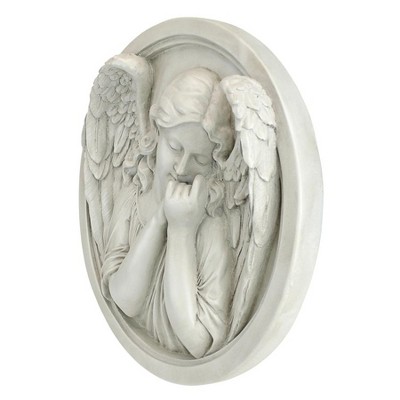 Design Toscano Thoughts Of An Angel Sculptural Wall Roundel - Off-White