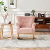 KWPZQEB Nursery Rocking Chair, Upholstered Glider Rocker Rocking Accent Chair Padded Seat with High Backrest, Comfy Armchair for Living Room - 2 of 4