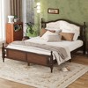 Queen Size Wooden Platform Bed with Upholstered Headboard and Panel Footboard - 2 of 4