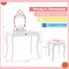 Infans Kid Vanity Table Stool Set Storage Drawer Watermelon Patterns Play Makeup Set - 2 of 4