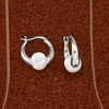 Ross-Simons 7.5-8mm Cultured Akoya Pearl Huggie Hoop Earrings in Sterling Silver - 3 of 4