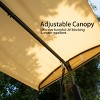 Barton 3-Person Outdoor Patio Swing Chair Canopy Shade Removable Cushion, Beige - 3 of 4
