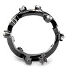 Slickblue Crown Design Ring, Stainless Steel with Clear & Purple CZ, Women’s Round Ring, IP Gun Light Black, Sizes 5-10 - 3 of 4