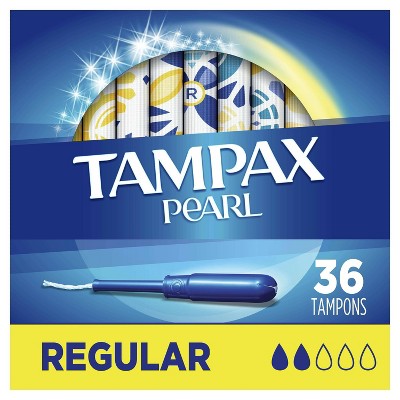 Tampax Pearl Tampons Regular Absorbency With Leakguard Braid Unscented 36ct Target