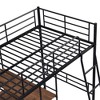 PAGED Full Size Loft Bed Modern Pine Bed Frame with Wardrobe, Stairs for Bedroom and Guardrail for Bedroom, Adequate Bottom Space - 4 of 4