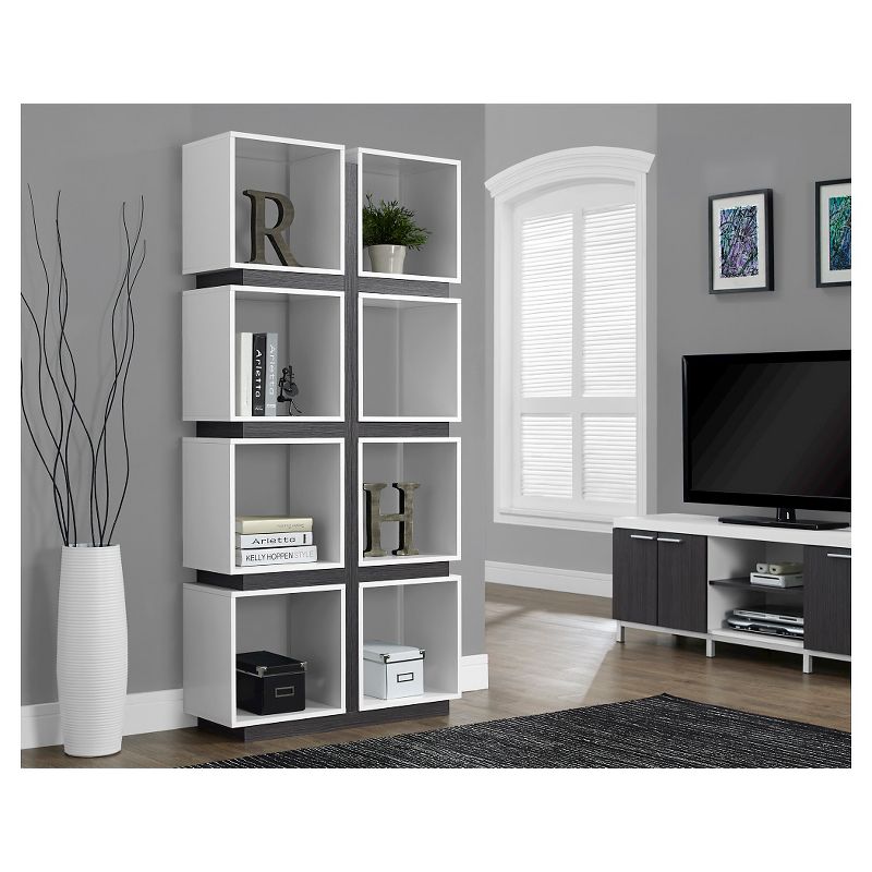 71" Hollow Core Bookcase - White/Gray - EveryRoom, 3 of 7