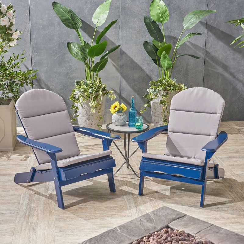 Malibu 2pk Acacia Wood Adirondack Chairs - Blue/Gray - Christopher Knight Home, 1 of 7