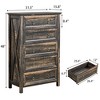 NicBex Wood Brown Dresser with Barn Door Style,Dressers Organizer for Bedroom,Living Room and Hallway,Dark Oak - 3 of 4