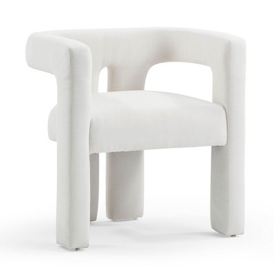 TOV Furniture Sloane Recycled Fabric Accent Chair in Bone White