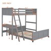 NicBex Twin Over Full Bunk Bed with Safety Guardrail,Twin Loft Bed with Ladder and Desk,Modern Bunk Beds,Noise Reduced Bunk Bed for Bedroom - 3 of 4