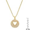 Steeltime 24" 18k gold plated brass simulated diamonds round heart pendant - 3 of 4