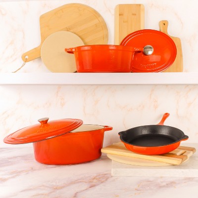 BergHOFF Neo 5-Piece Orange Cast Iron Cookware Set