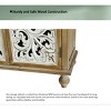 60" Vintage Sideboard Buffet Cabinet,French Country Sideboard,Farmhouse Hollow Carved Accent Cabinet Natural Wood - 3 of 4