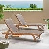 Set of 2 Outdoor Leather Chaise Lounge with Pull-Out Tray,Patio Chaise Lounge with Adjustable Back,Woven PE Wicker Chaise Lounge-Cuddlewood - 3 of 4