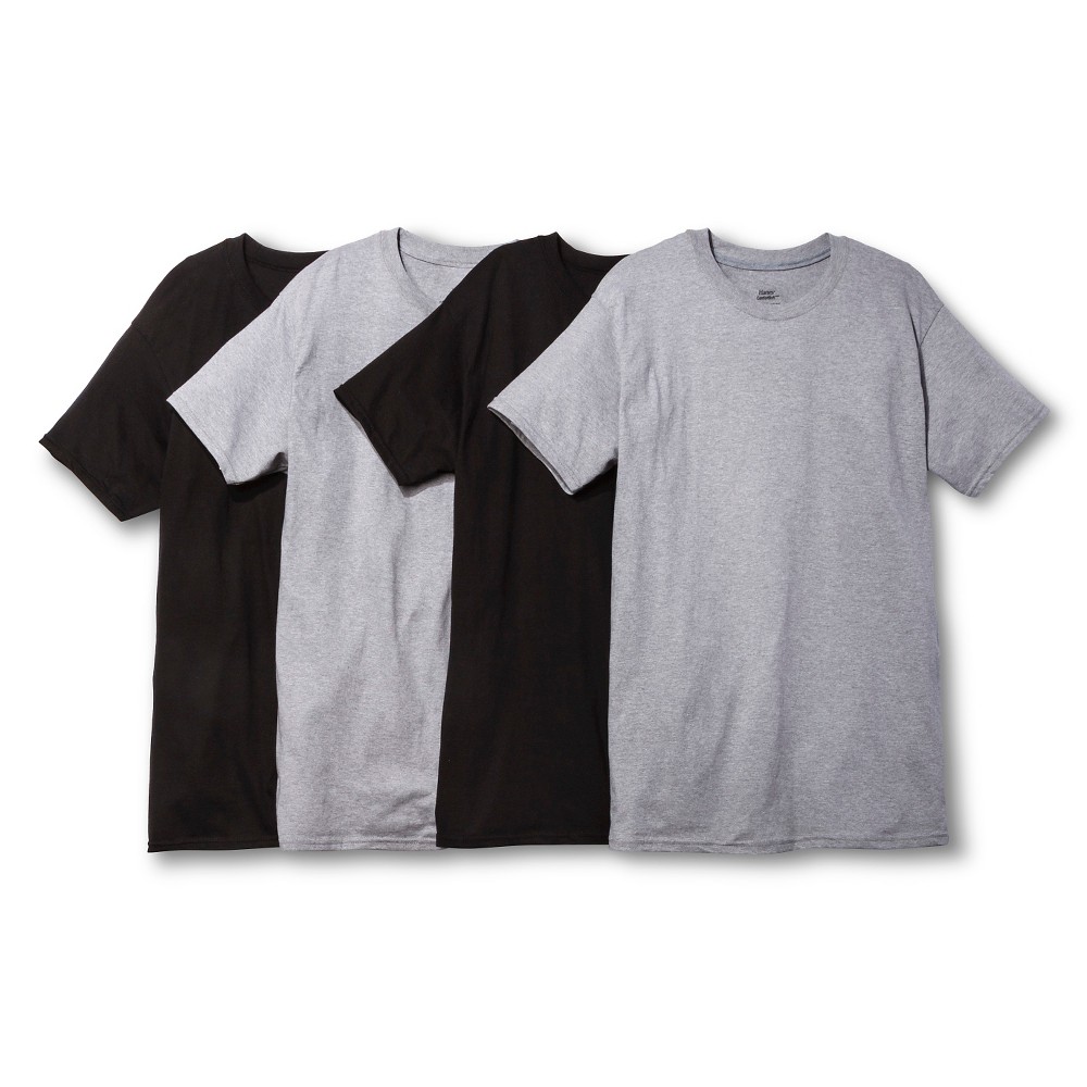 UPC 075338667232 product image for Hanes Men's 4pk Dri Crew Neck T-Shirt - Black/Gray M | upcitemdb.com