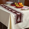 Unique Bargains Christmas Table Runner White Plaid Christmas Tree Linen Red Black White 72"x13" 1 Pc - 2 of 4