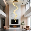 CityFurn 16/20-Light Cluster Chandelier Gold Ceiling Pendant with Alabaster Shades - 2 of 4