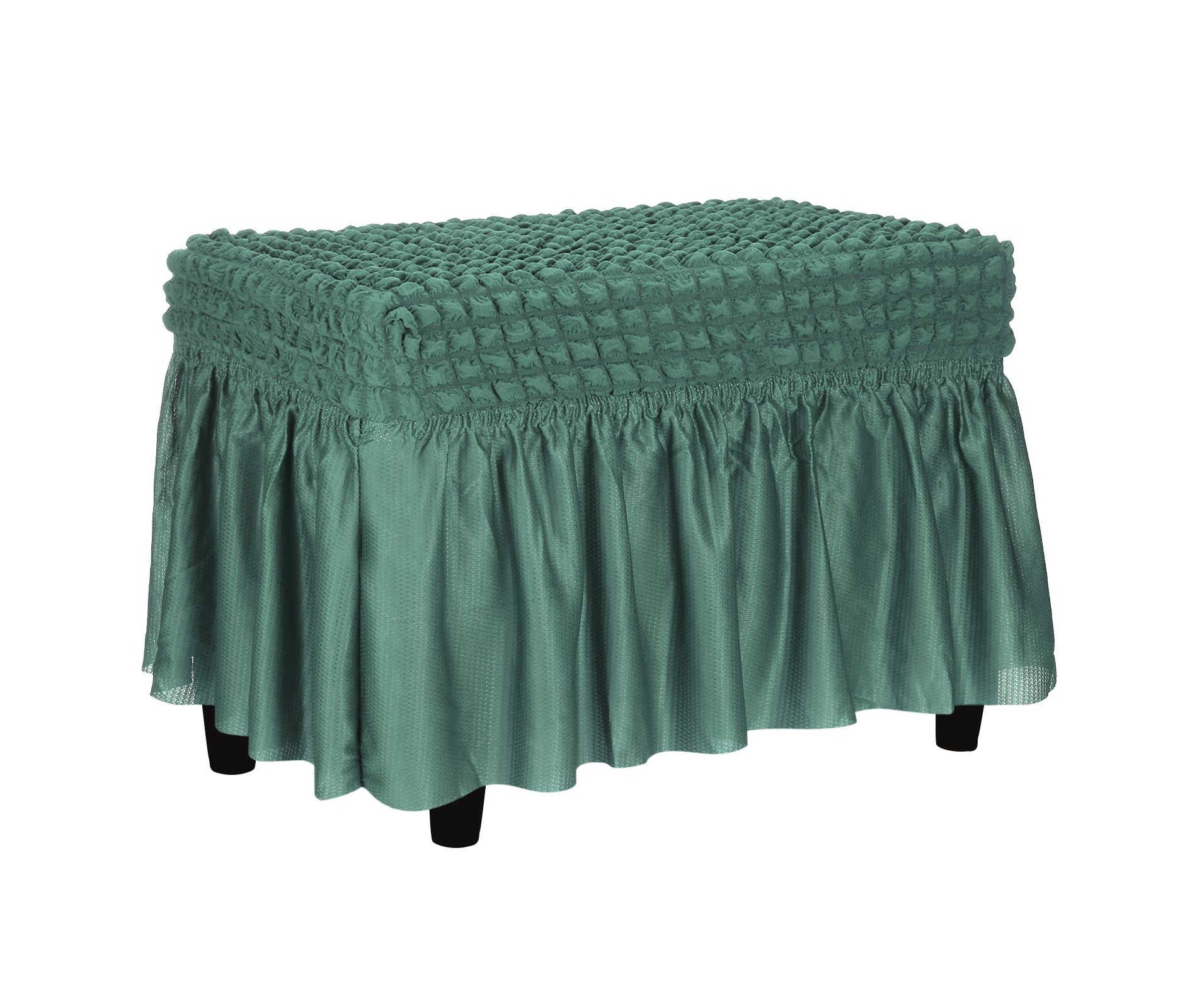 Unique Bargains Stretch Scratch-Resistant Bubble Lattice Footstool Cover Fit Length 24"-39" Matcha Green