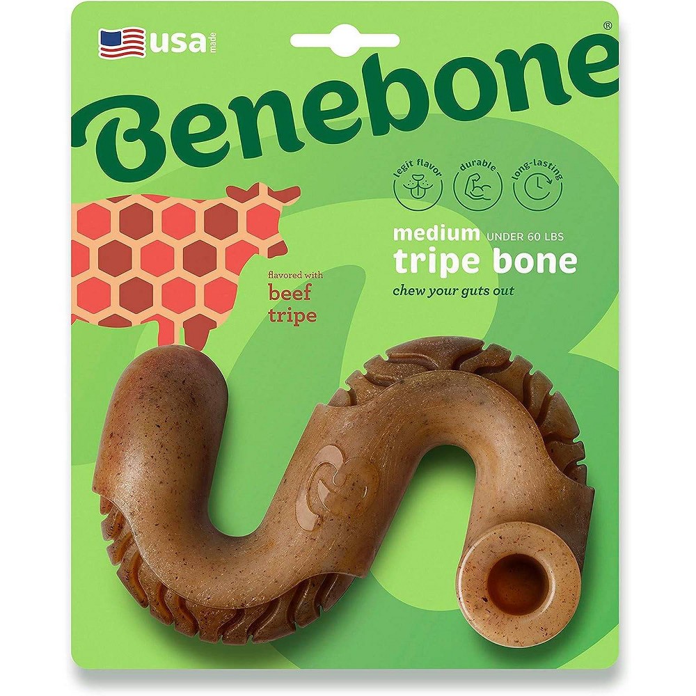 Photos - Dog Toy Benebone Tripe Dog Bone Chew Toy - M 