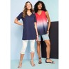 Roaman's Women's Plus Size Rhinestone V-Neck Ultimate Tunic - 3 of 3