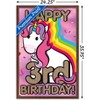 Trends International Ellie Ripberger Unicorn - Happy 3rd Birthday Framed Wall Poster Prints - 3 of 4